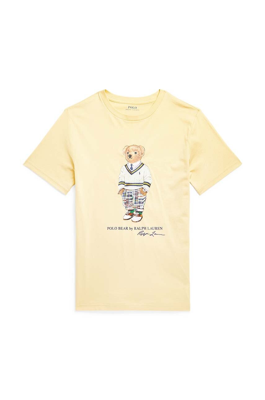 

Дитяча бавовняна футболка Polo Ralph Lauren колір жовтий з принтом