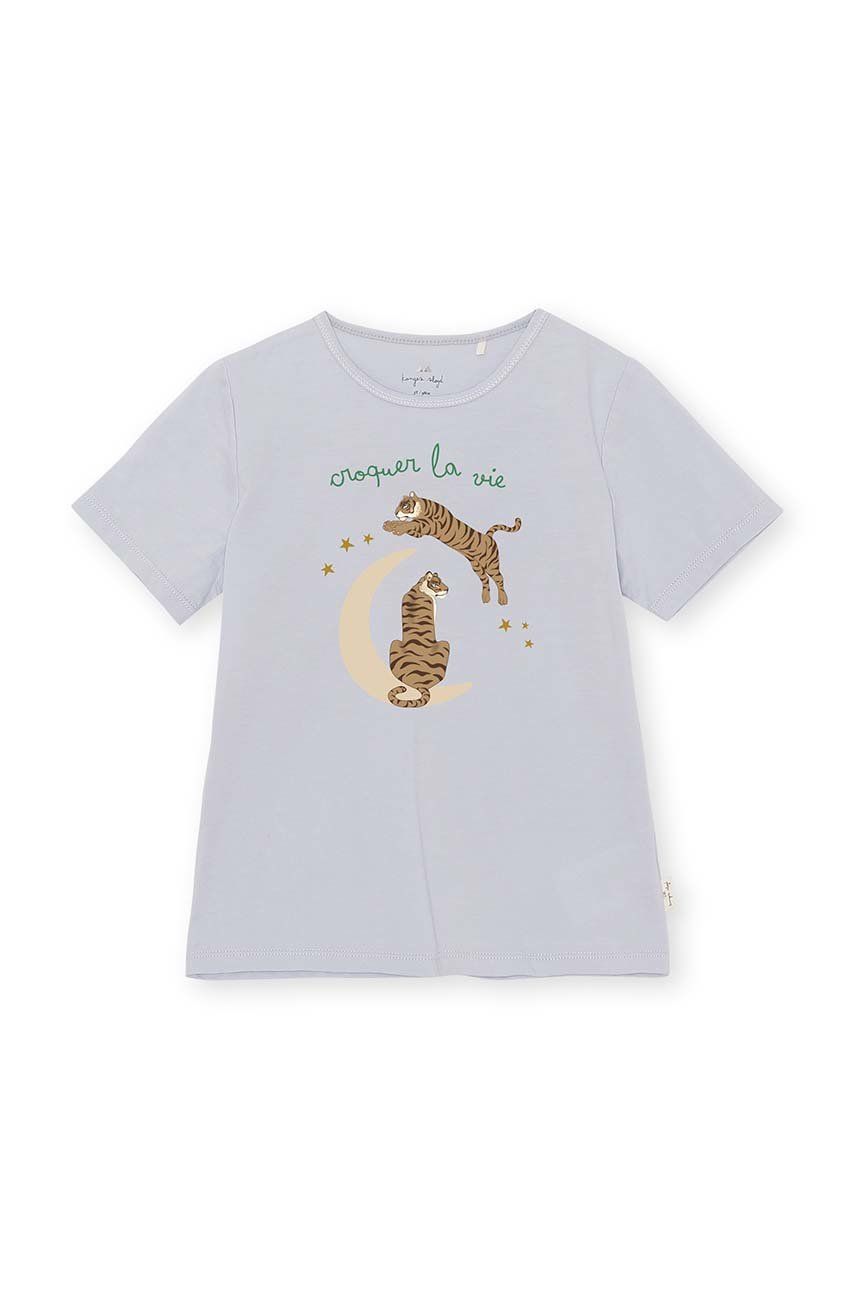 Konges Sløjd tricou de bumbac pentru copii culoarea gri, cu imprimeu