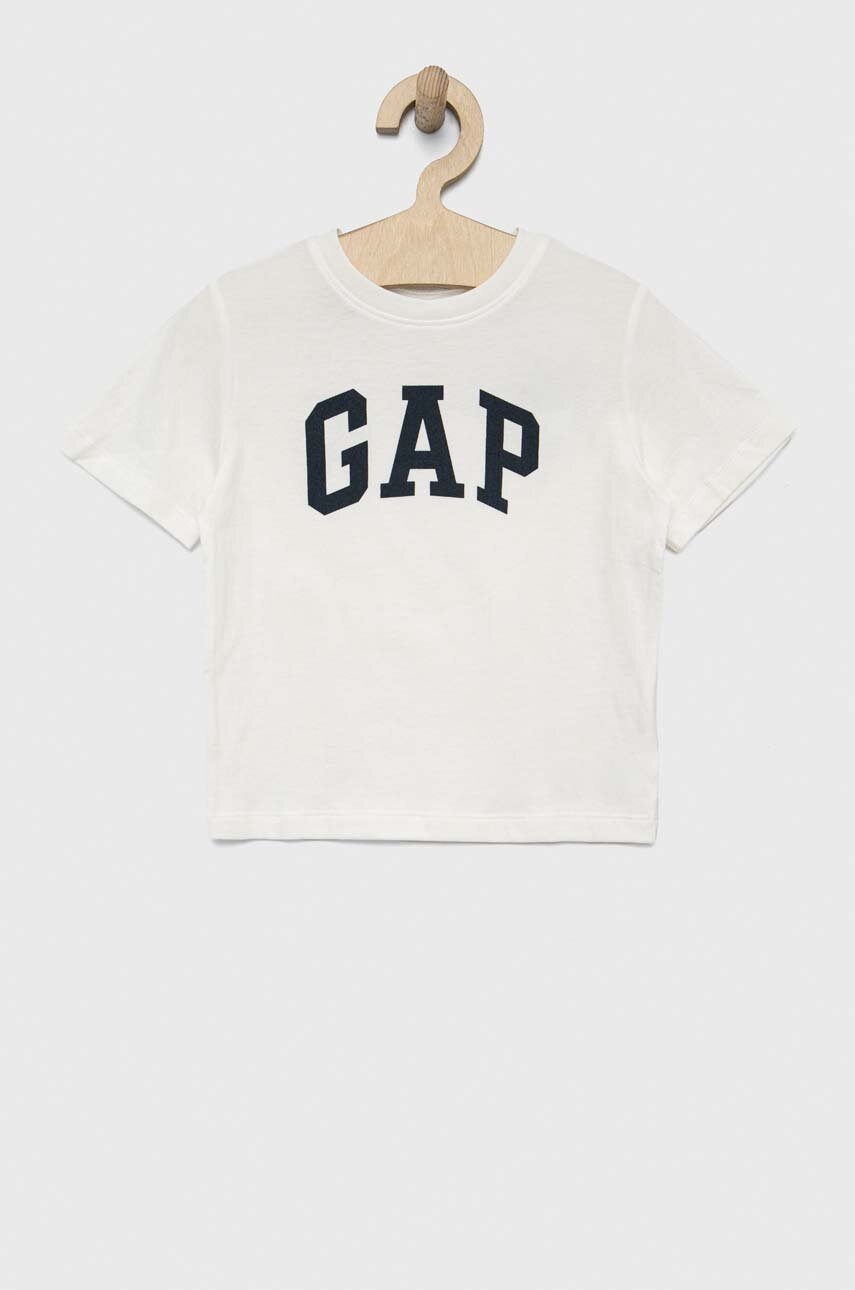 

Детска памучна тениска GAP в бяло с принт, Бял