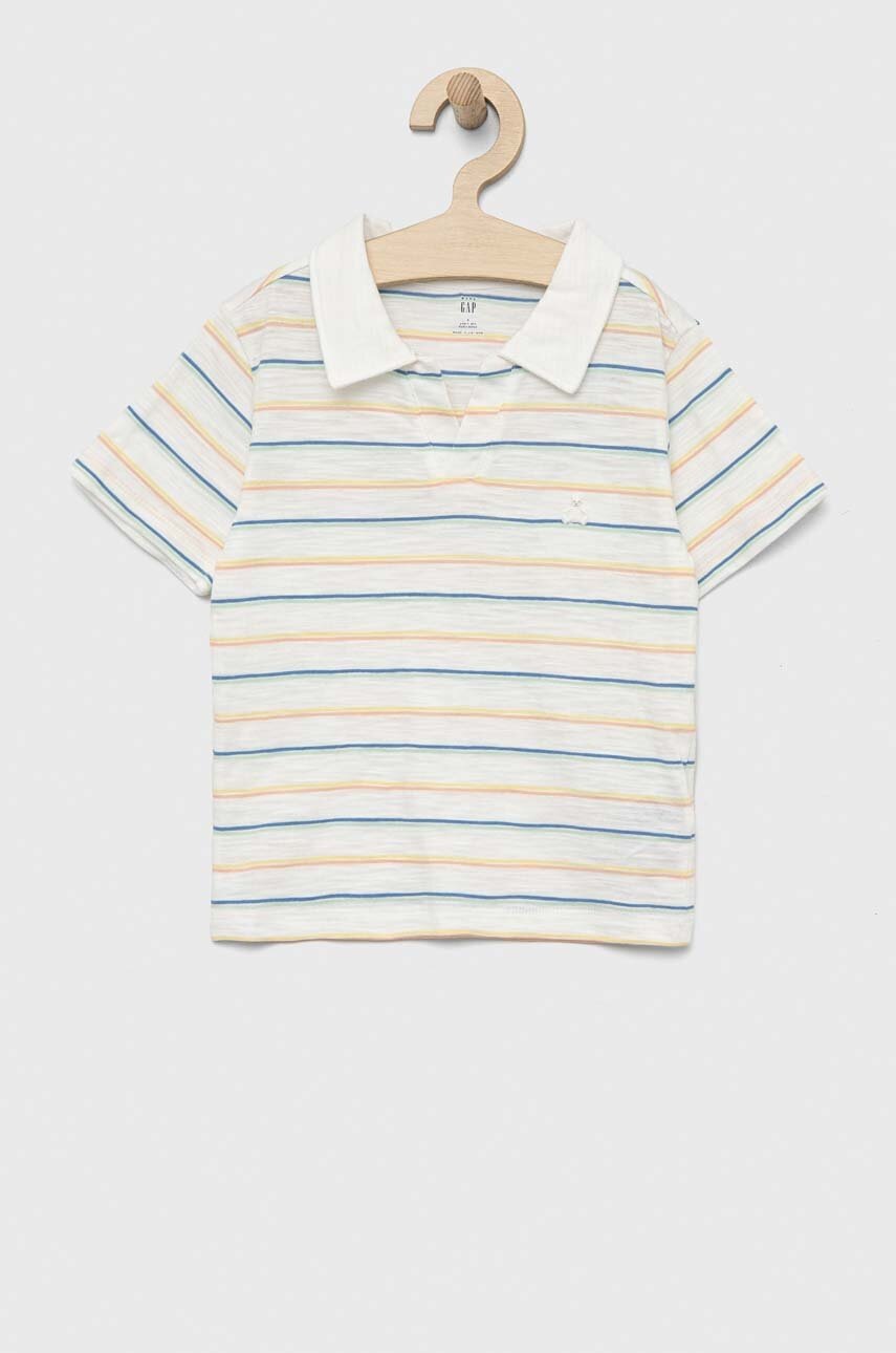 GAP tricou polo copii culoarea alb, modelator