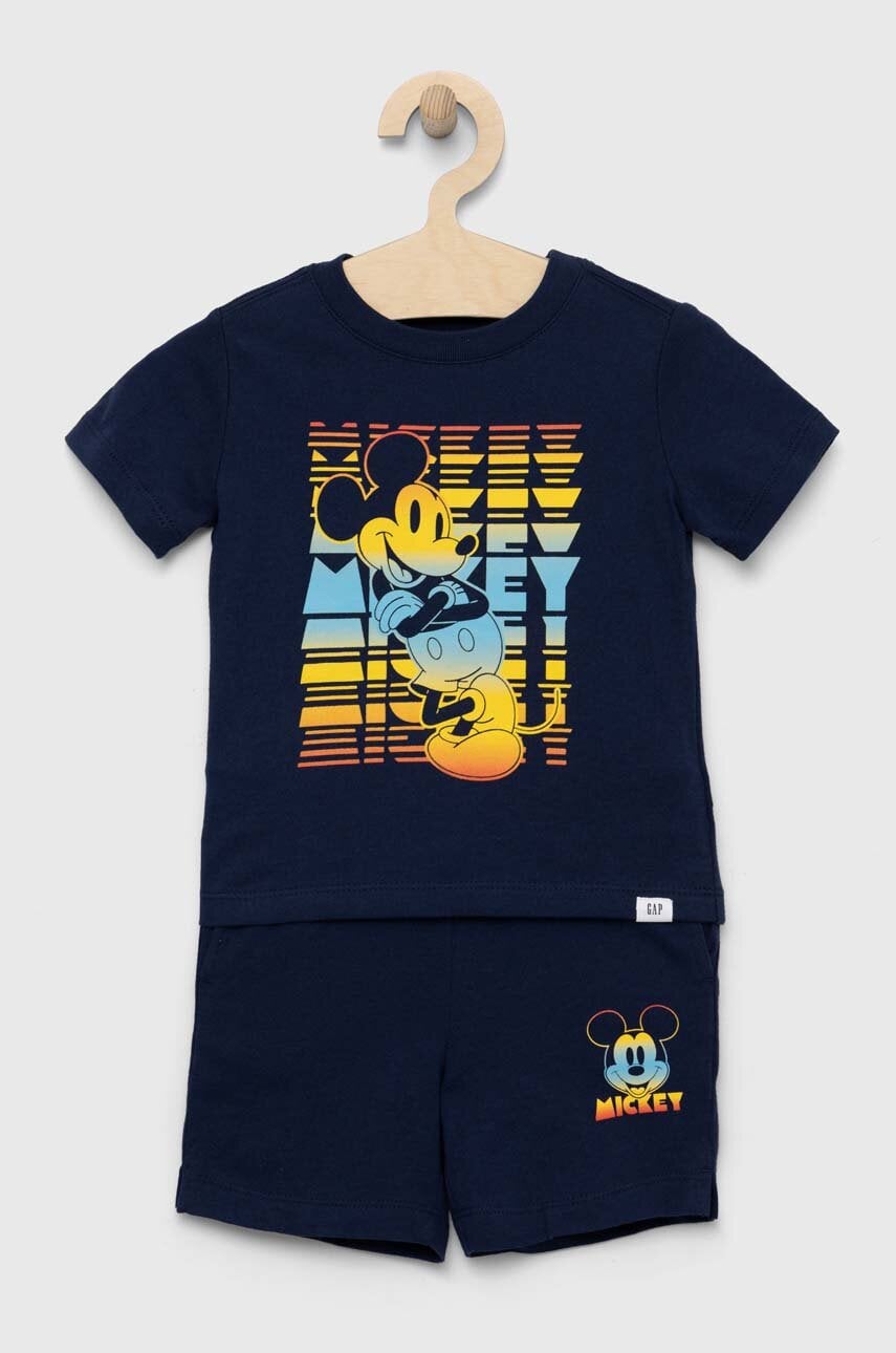 Gap set de bumbac pentru copii x disney culoarea albastru marin