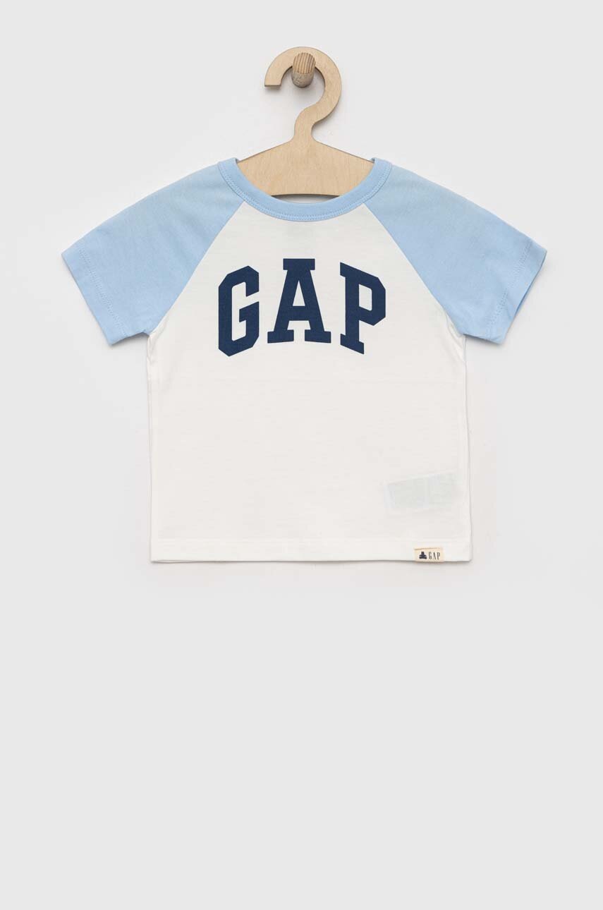 

Детска памучна тениска GAP в синьо с принт, Син