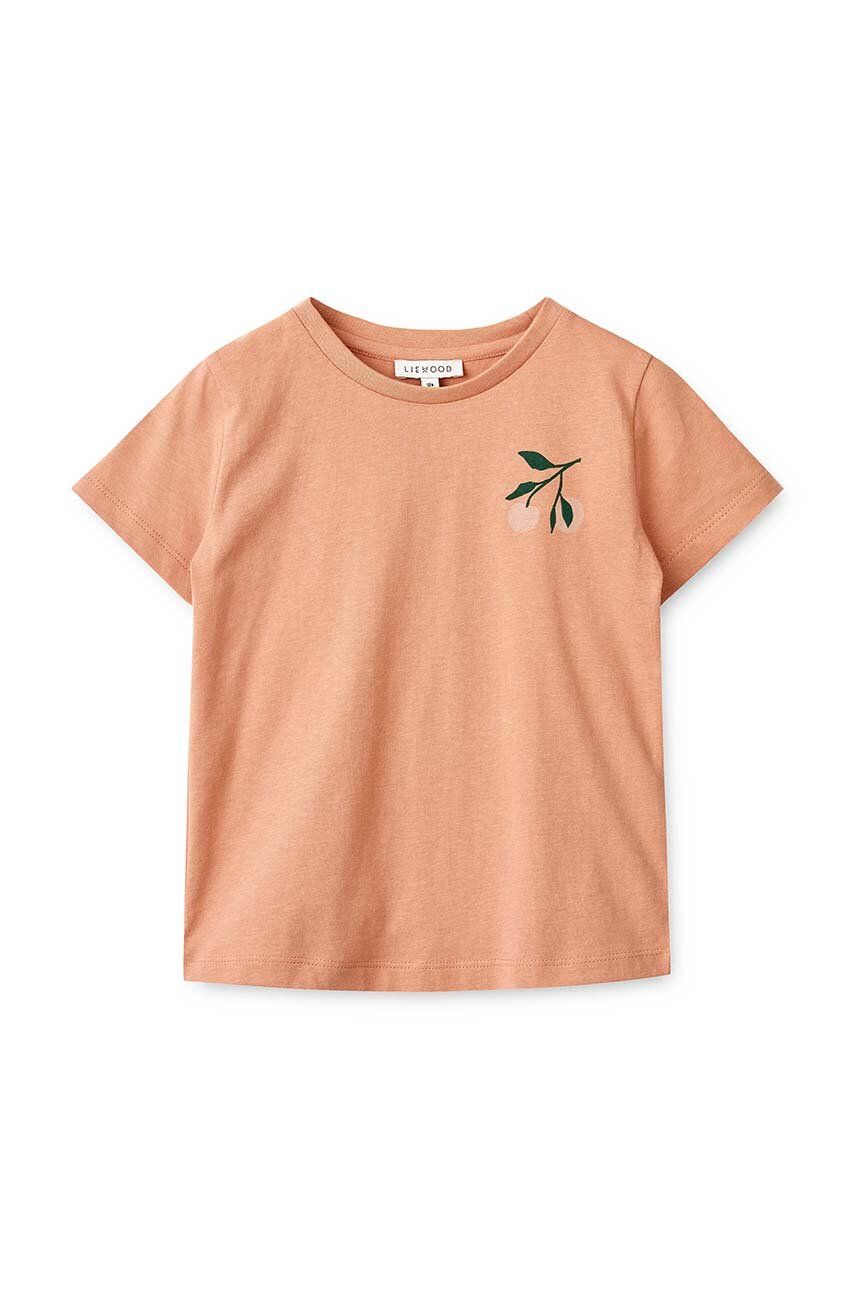 Liewood tricou de bumbac pentru copii culoarea bej, cu imprimeu