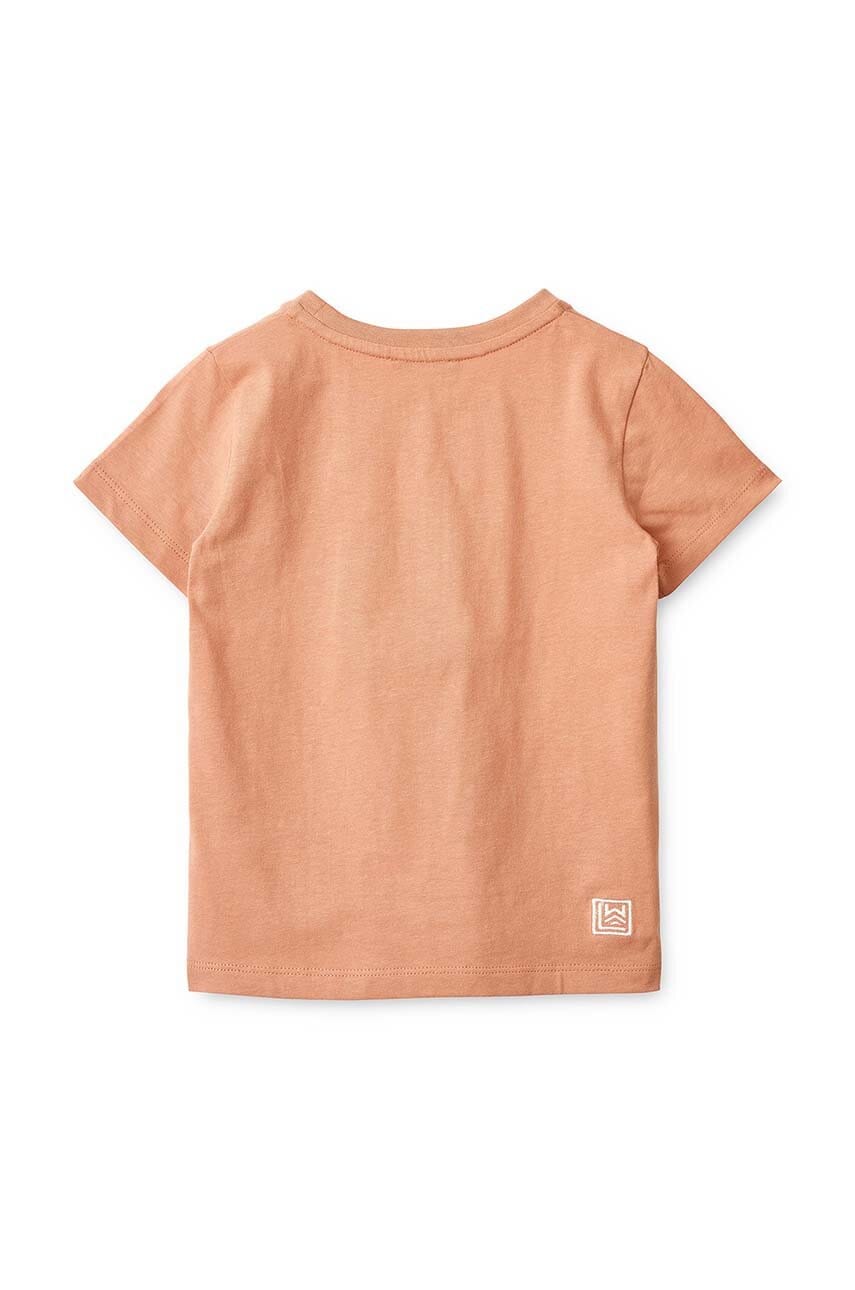 Детская хлопковая футболка Liewood цвет бежевый с принтом Детская хлопковая футболка Liewood цвет бежевый с принтом