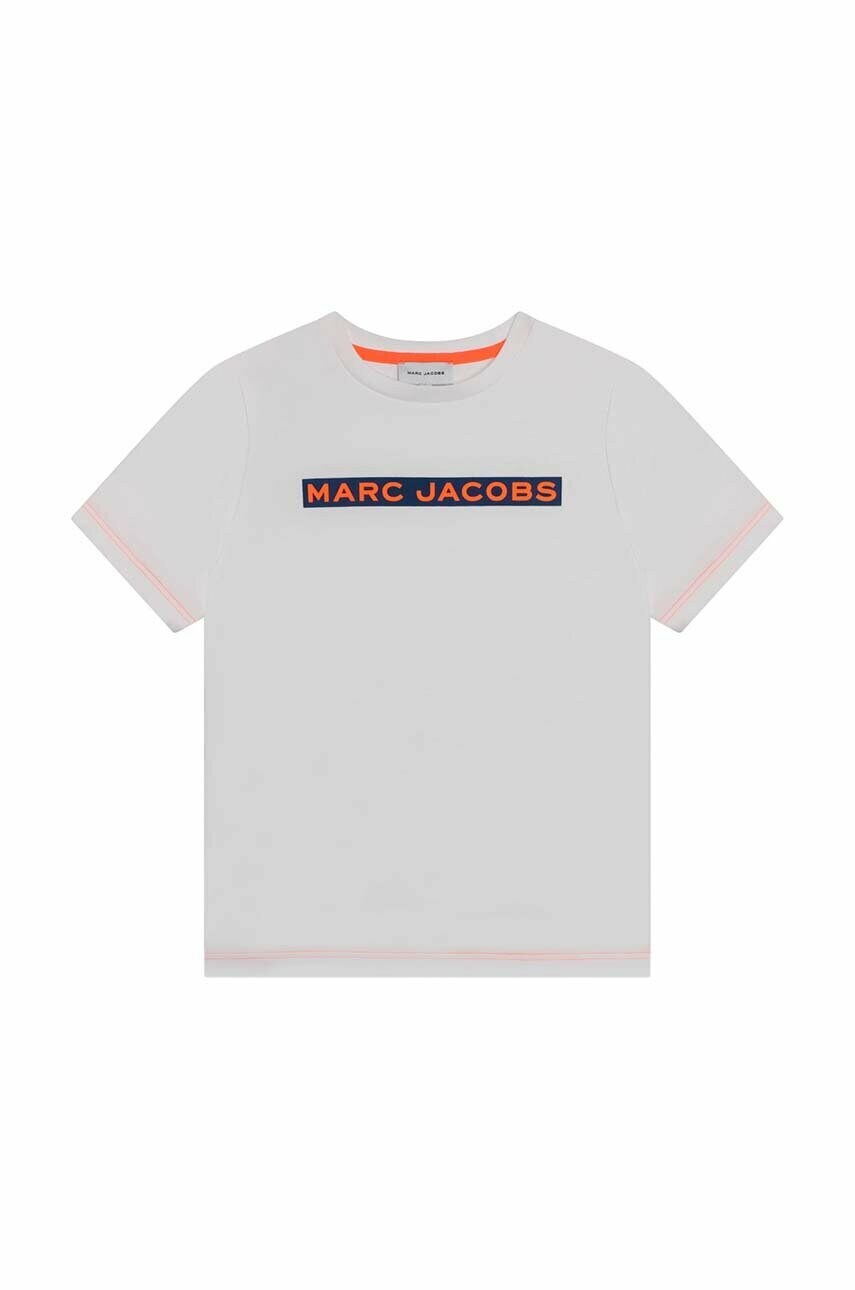 

Детская хлопковая футболка Marc Jacobs цвет белый с принтом