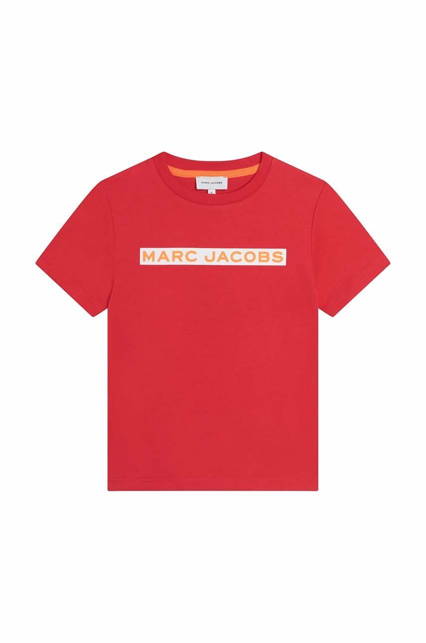 Dětské bavlněné tričko Marc Jacobs červená barva, s potiskem - červená -  100 % Bavlna