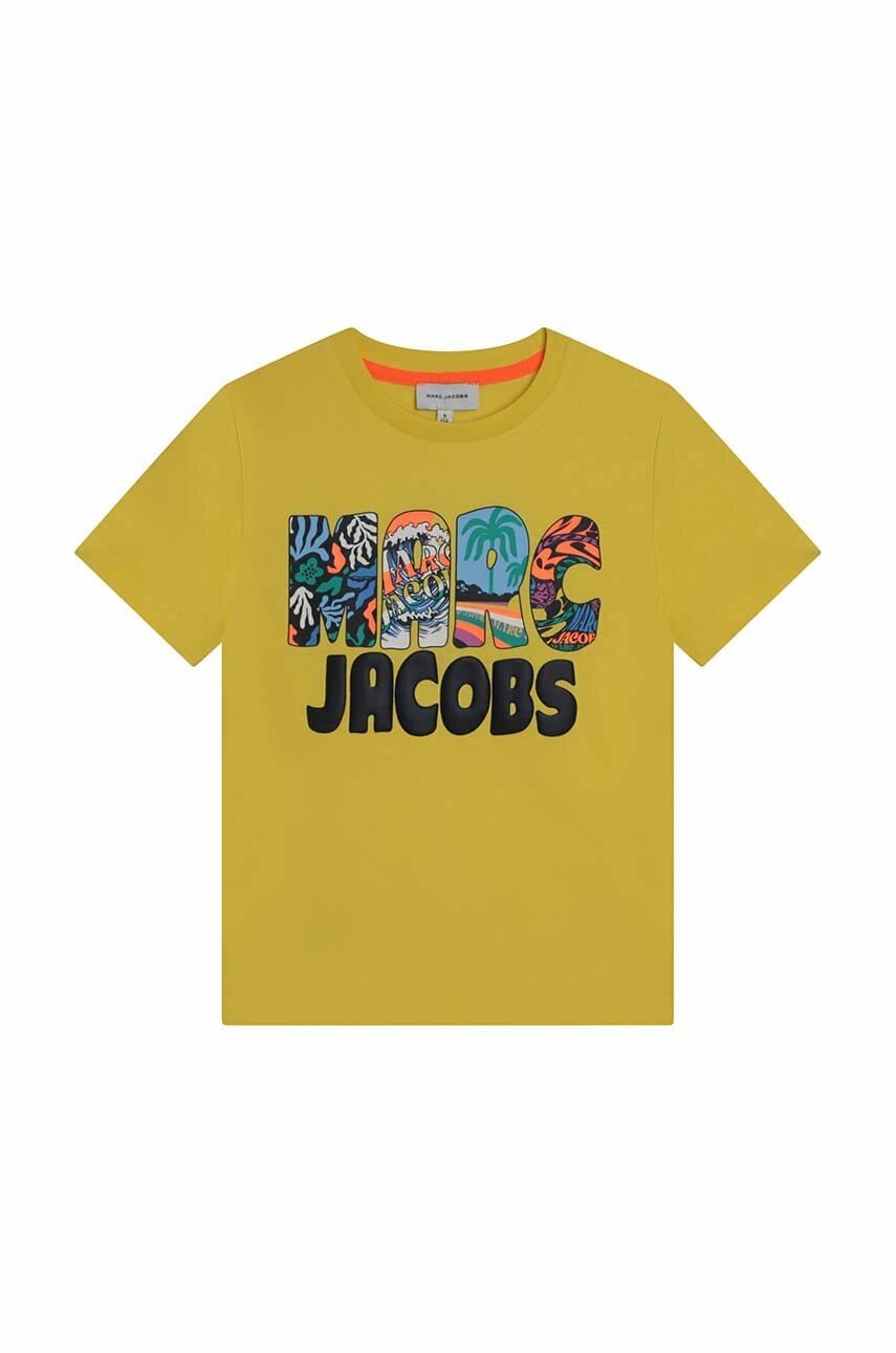 Marc jacobs tricou de bumbac pentru copii culoarea galben, cu imprimeu