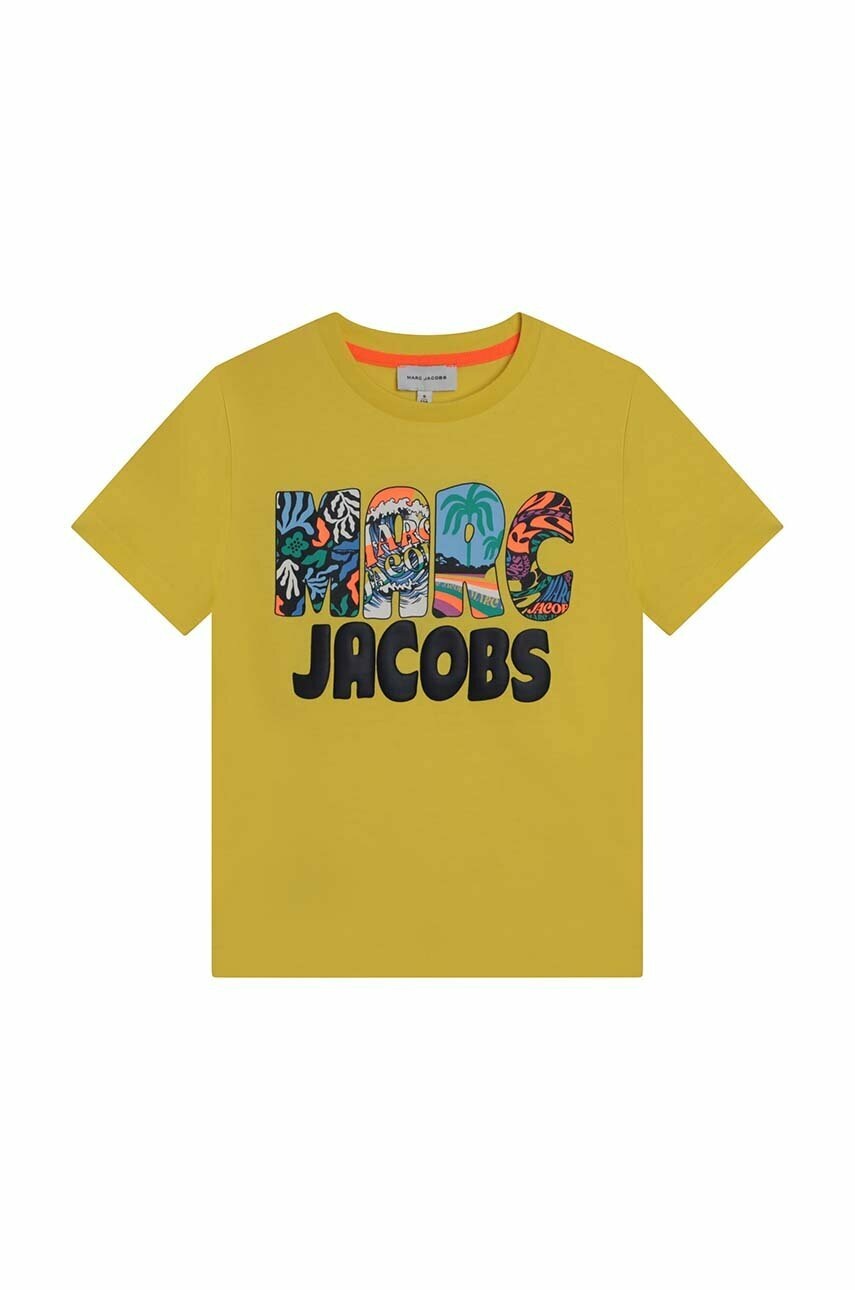 

Дитяча бавовняна футболка Marc Jacobs колір жовтий з принтом