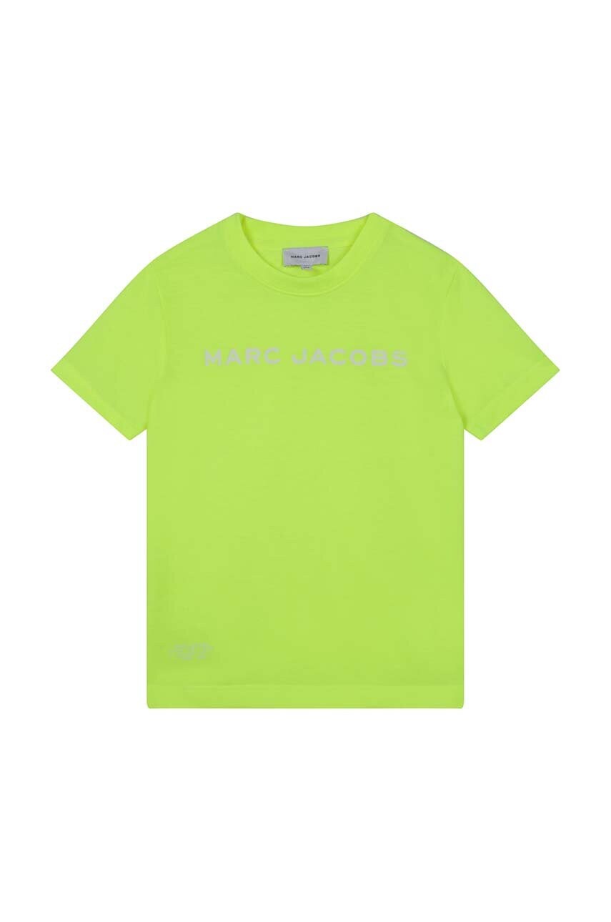 

Детска памучна тениска Marc Jacobs в жълто с принт, Жълт