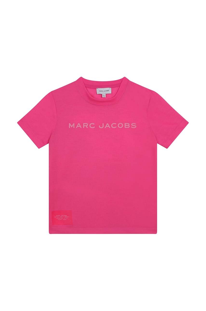 

Детская хлопковая футболка Marc Jacobs цвет фиолетовый с принтом