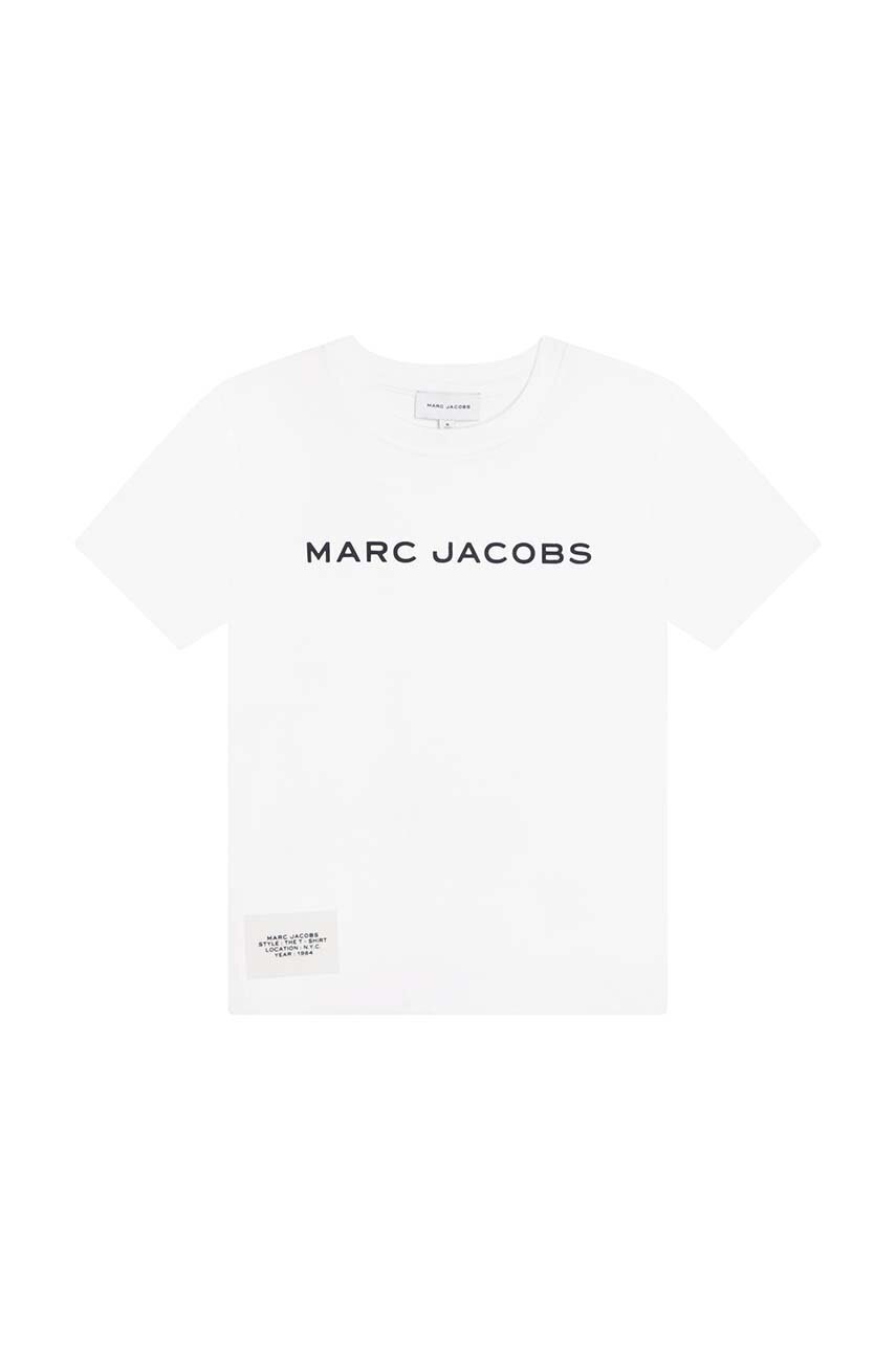 

Детская хлопковая футболка Marc Jacobs цвет белый с принтом