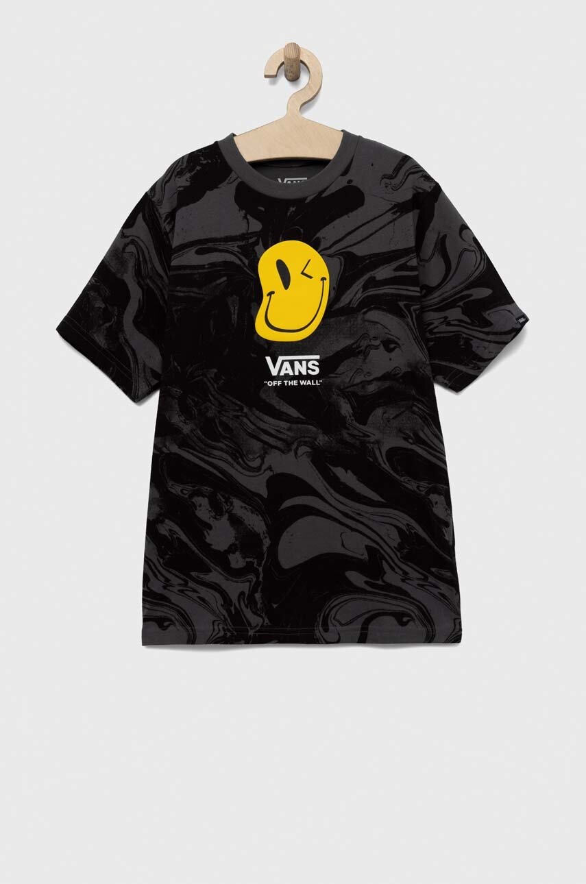 

Дитяча бавовняна футболка Vans MARBLE SS Black колір чорний візерунок