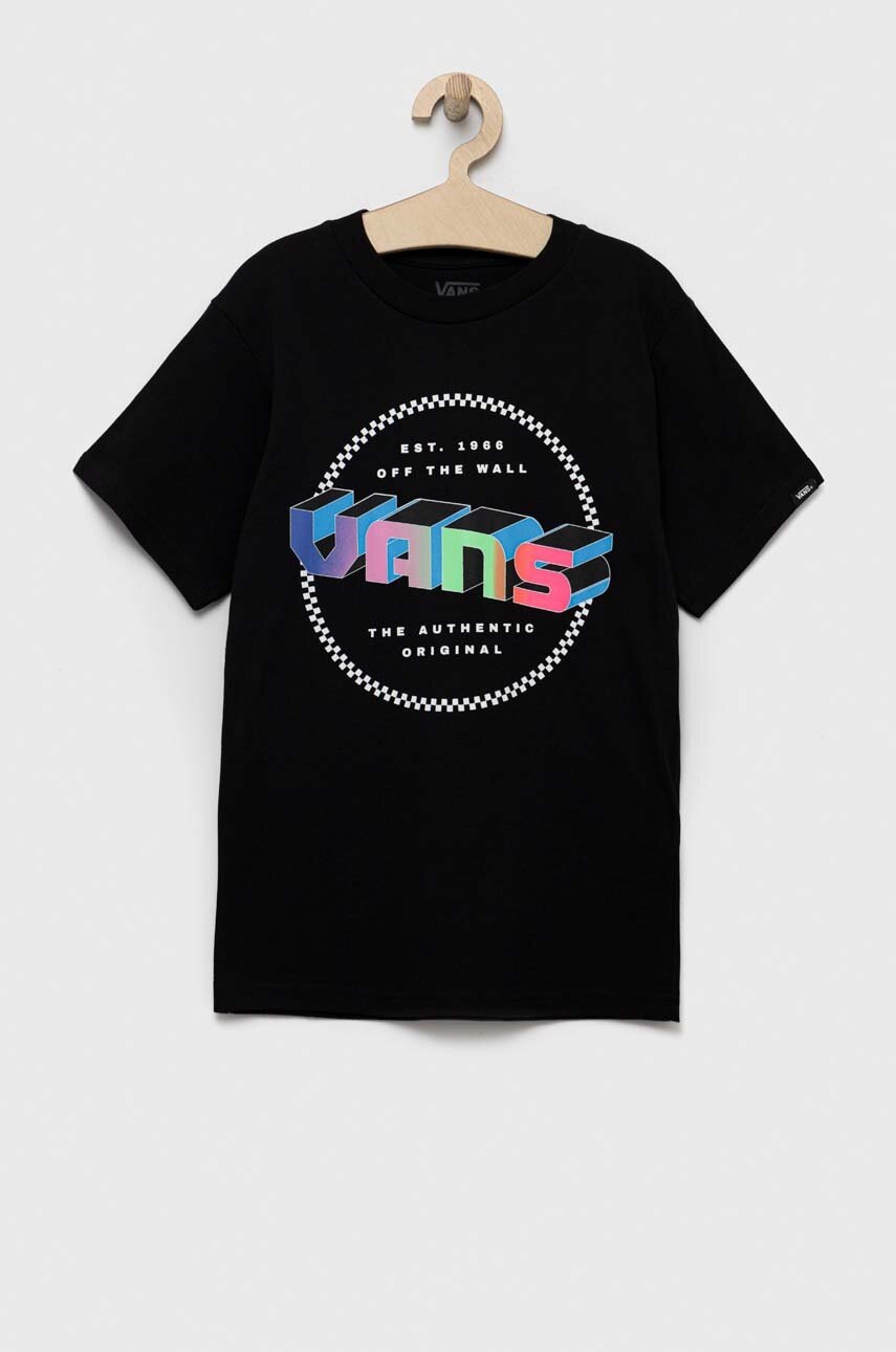 

Детская хлопковая футболка Vans DIGITAL FLASH SS Black цвет чёрный с принтом