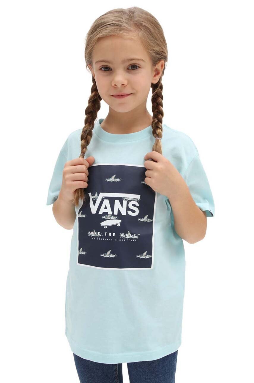 Vans tricou de bumbac pentru copii BY PRINT BOX KIDS BLUE GLOW/DRESS cu imprimeu