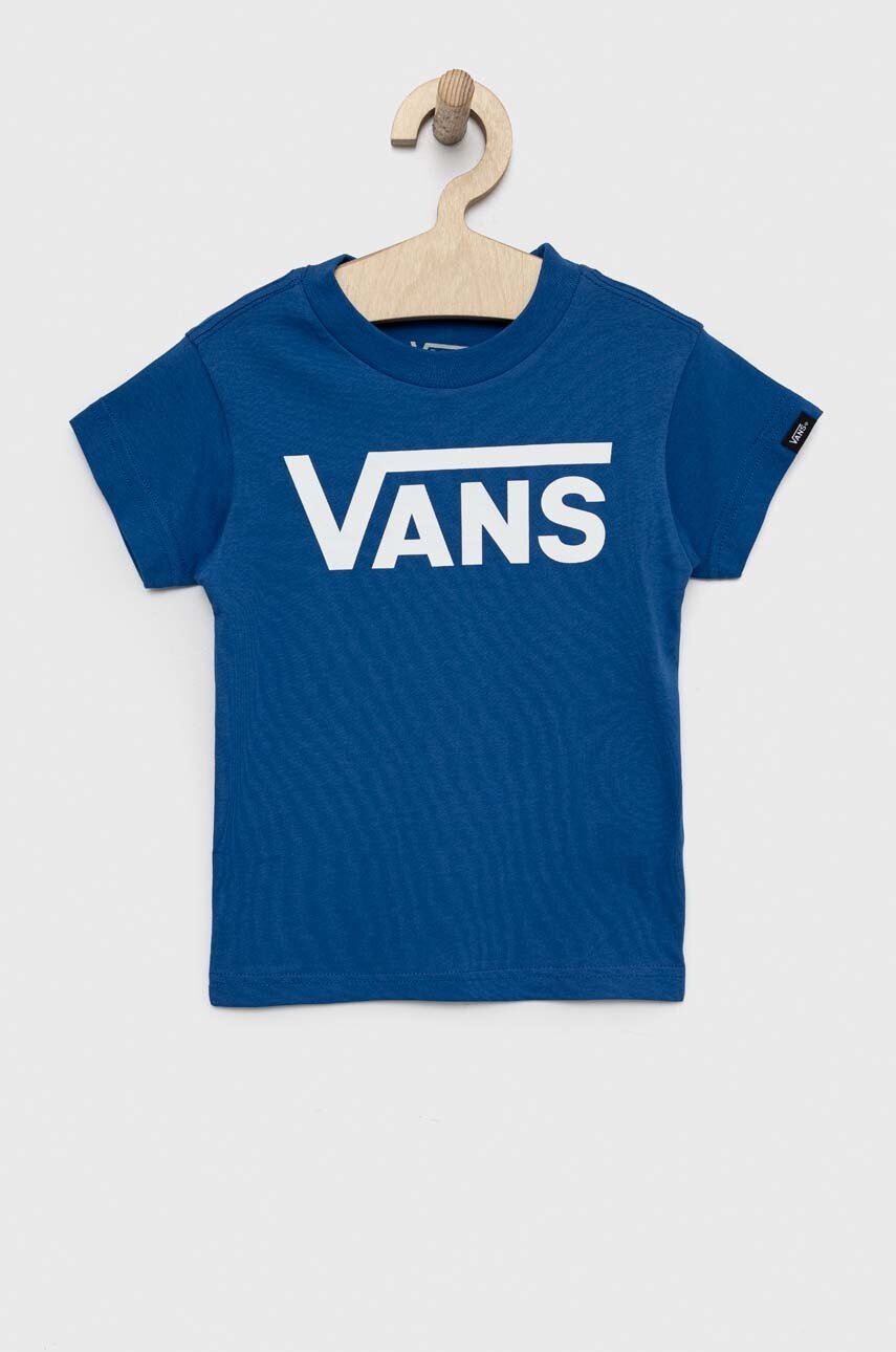 

Детска памучна тениска Vans BY VANS CLASSIC KIDS true blue/white в синьо с принт, Син