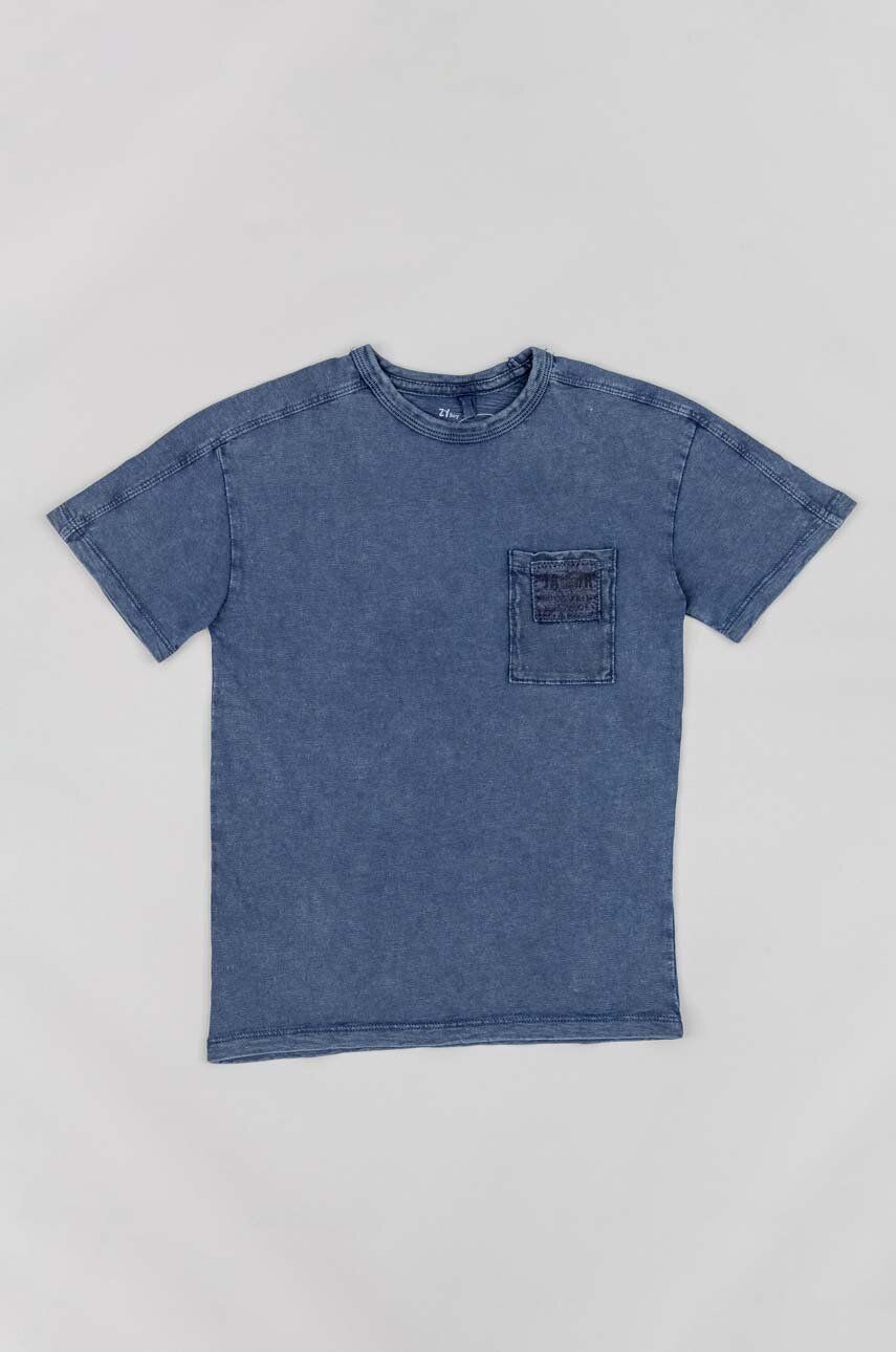 Dětské bavlněné tričko zippy tmavomodrá barva - námořnická modř -  100 % Bavlna