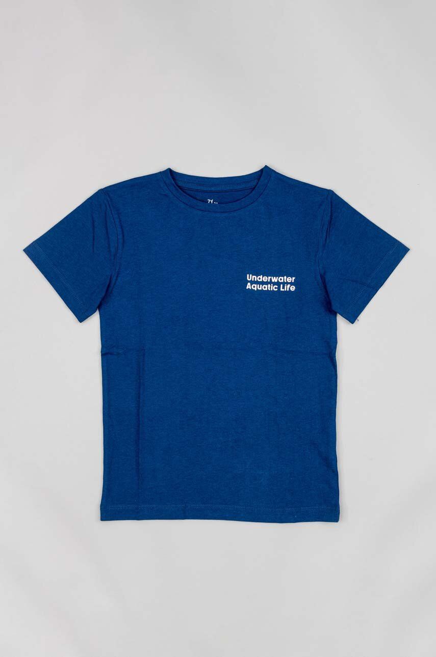 E-shop Dětské bavlněné tričko zippy tmavomodrá barva, s potiskem
