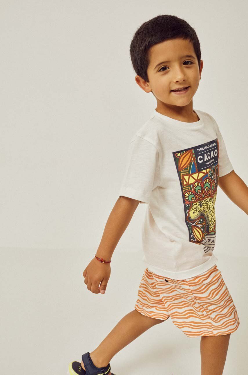 E-shop Dětské bavlněné tričko zippy bílá barva, s potiskem