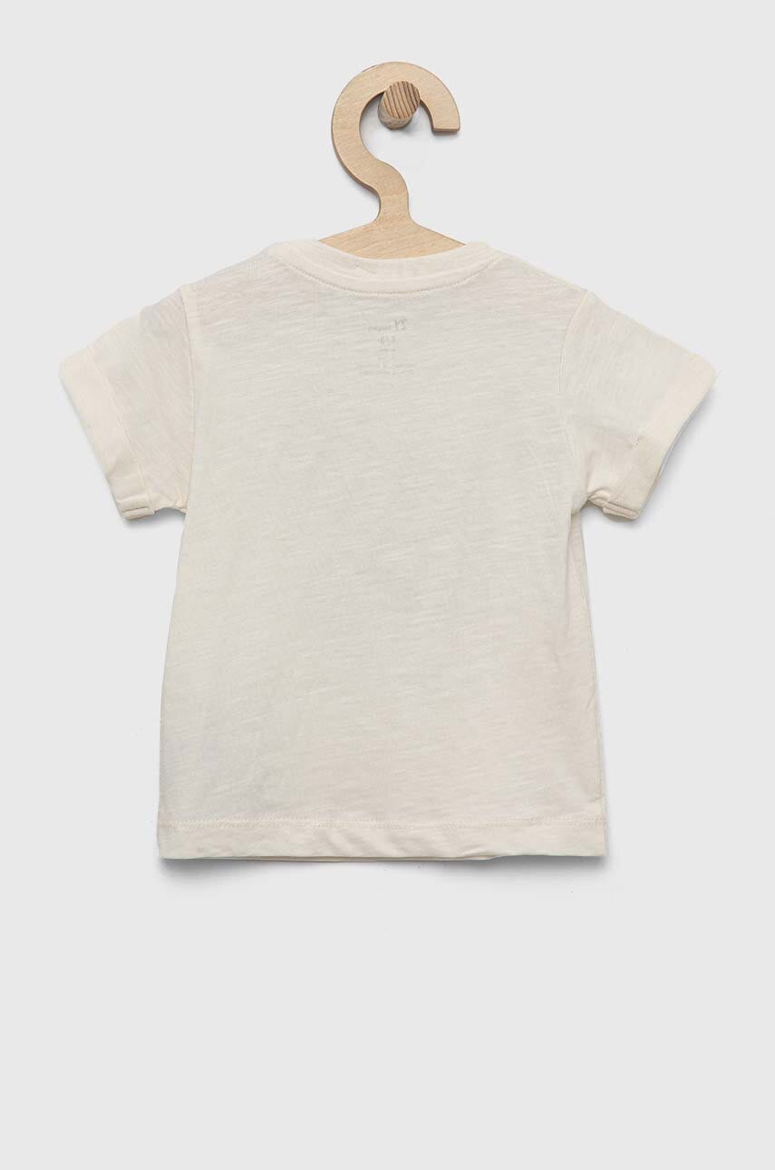 Детская хлопковая футболка zippy цвет бежевый с принтом Детская хлопковая футболка zippy цвет бежевый с принтом