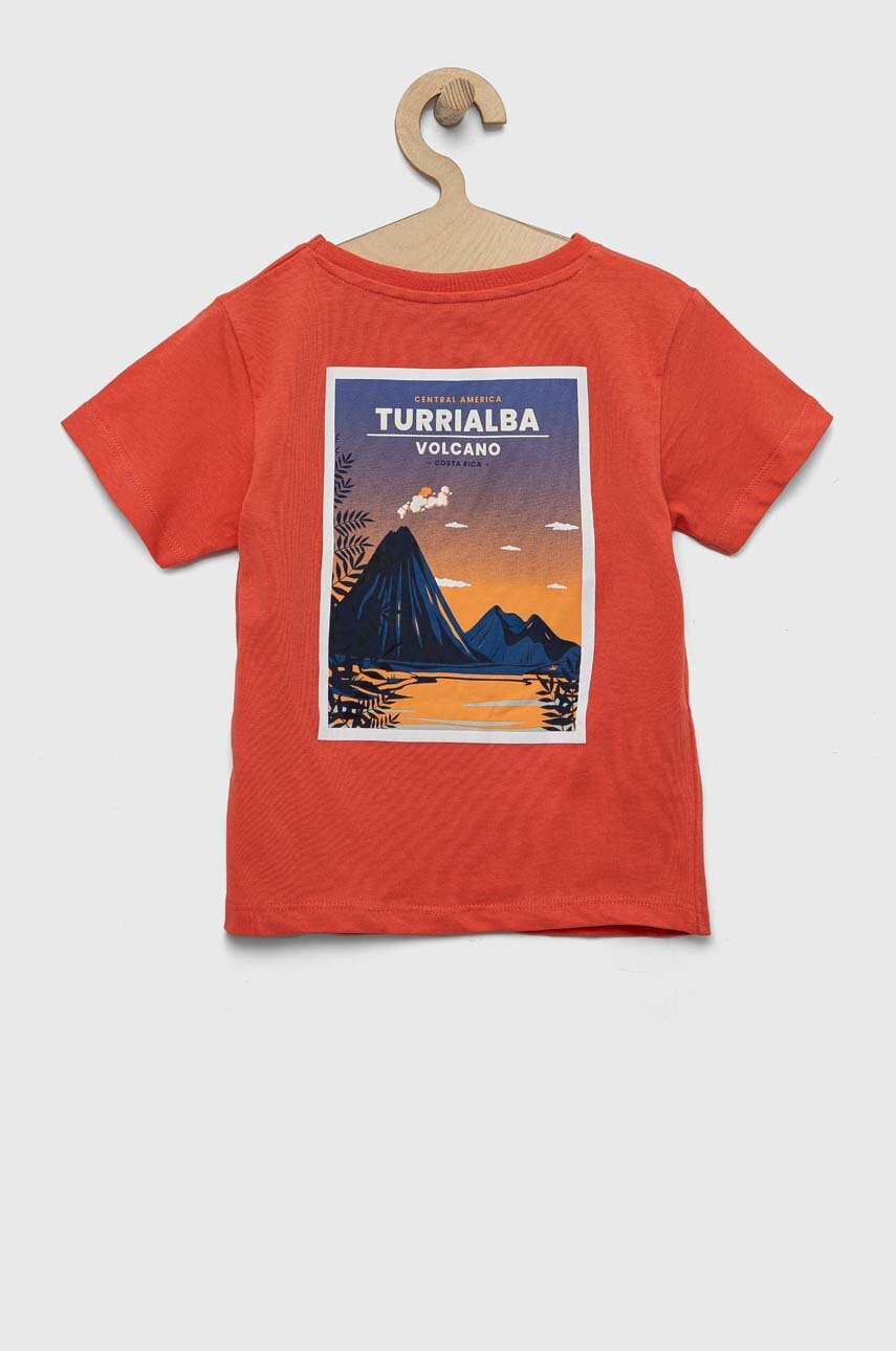 Дитяча бавовняна футболка zippy колір помаранчевий з принтом
