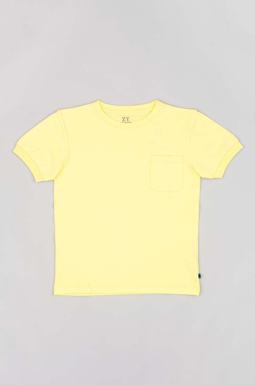 Dětské tričko zippy žlutá barva, s potiskem - žlutá -  100 % Bavlna