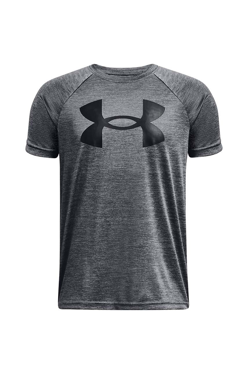 Dětské tričko Under Armour šedá barva, s potiskem - šedá -  100 % Polyester