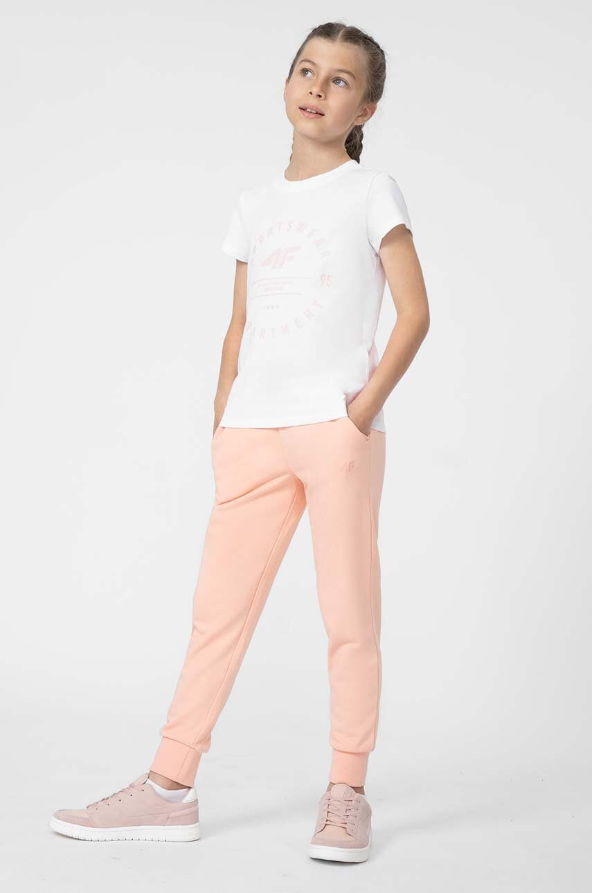 Детская хлопковая футболка 4F цвет белый с принтом Детская хлопковая футболка 4F цвет белый с принтом