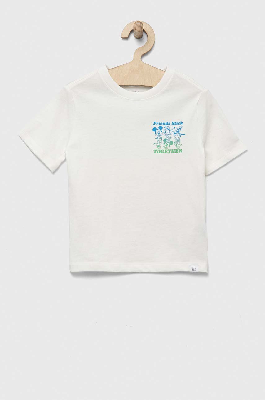 GAP tricou de bumbac pentru copii x Disney culoarea alb, cu imprimeu