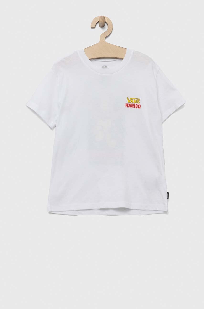 

Дитяча бавовняна футболка Vans x Haribo колір білий з принтом