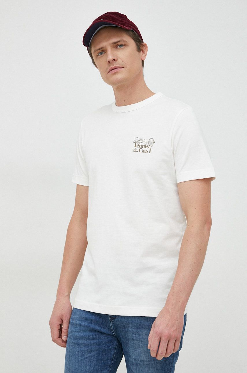 Pamučna Majica Selected Homme Boja: Bijela, S Tiskom