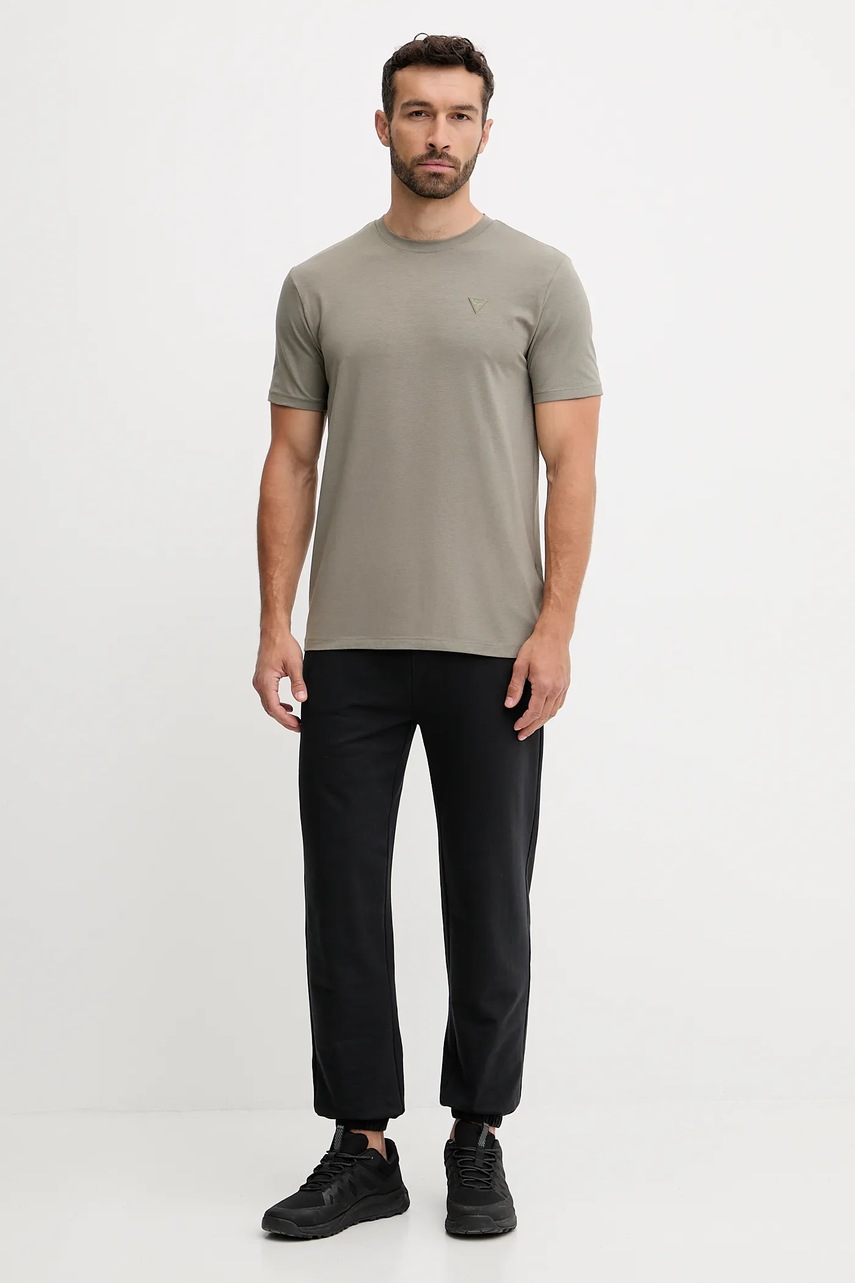 Футболка Guess цвет коричневый однотонная