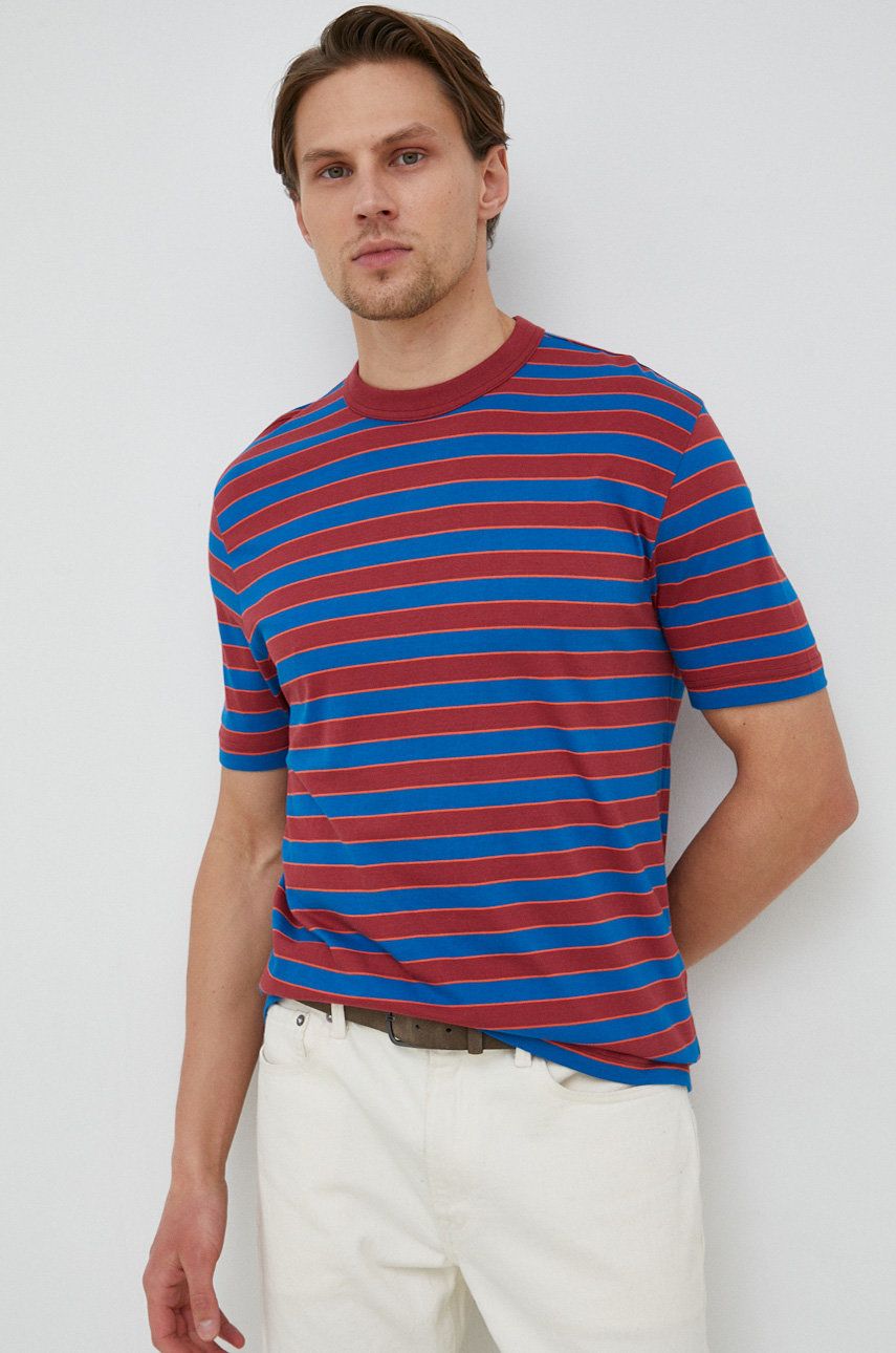 Ps Paul Smith Tricou Din Bumbac Culoarea Bordo, Modelator