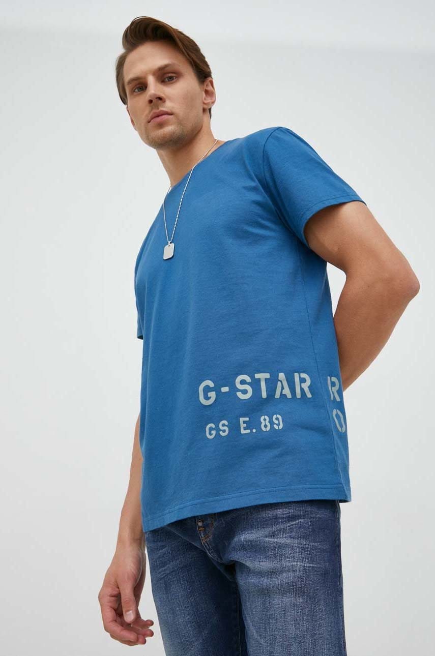 G-Star Raw Tricou Din Bumbac Cu Imprimeu