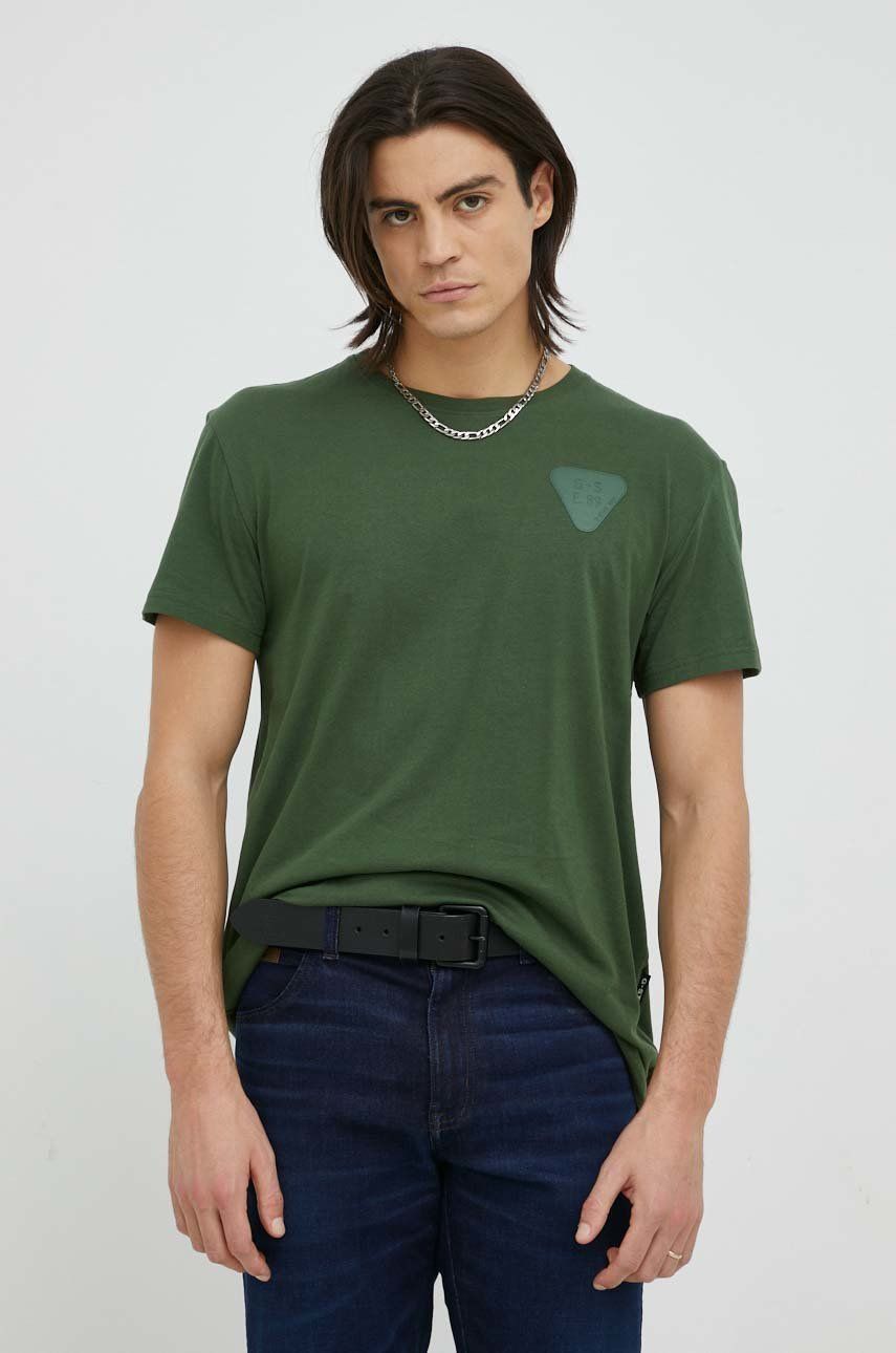 G-Star Raw tricou din bumbac culoarea verde, cu imprimeu answear.ro imagine noua