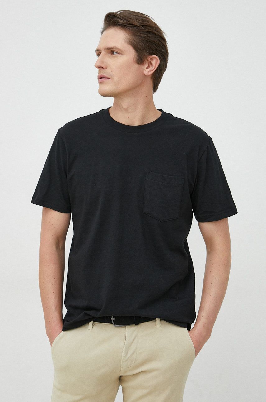 Bavlněné tričko GAP černá barva - černá -  100 % Bavlna