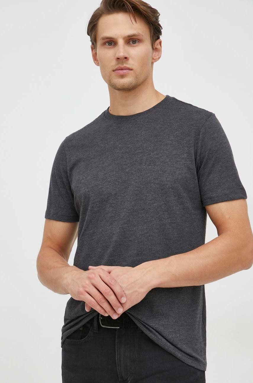 

Памучна тениска GAP в сиво с изчистен дизайн, Сив