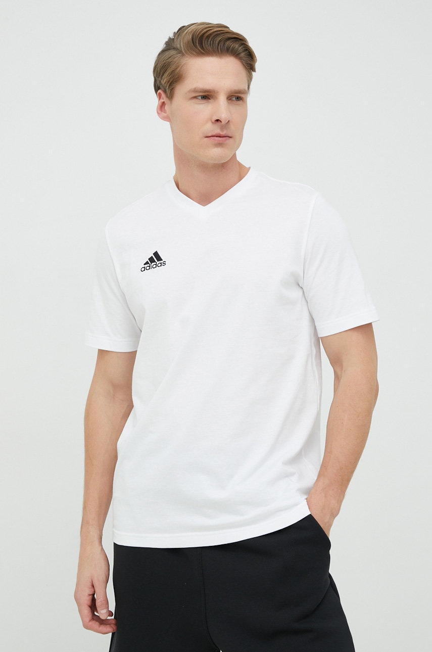 adidas Performance tricou din bumbac Entrada 22 culoarea alb, uni HC0452