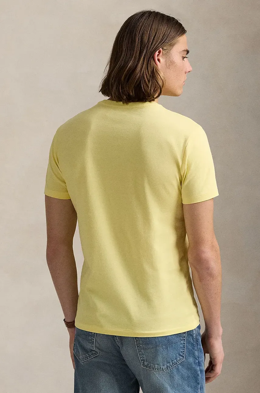 Хлопковая футболка Polo Ralph Lauren мужская цвет красный однотонная 710671438 Хлопковая футболка Polo Ralph Lauren мужская цвет красный однотонная 710671438