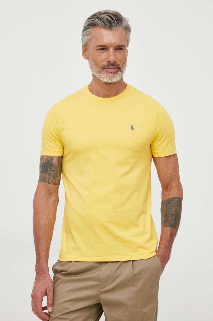 

Бавовняна футболка Polo Ralph Lauren колір жовтий однотонний