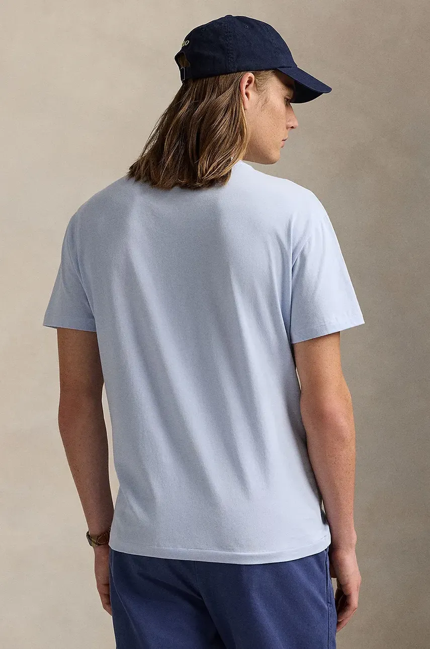 Хлопковая футболка Polo Ralph Lauren мужская цвет красный однотонная 710671438 Хлопковая футболка Polo Ralph Lauren мужская цвет красный однотонная 710671438