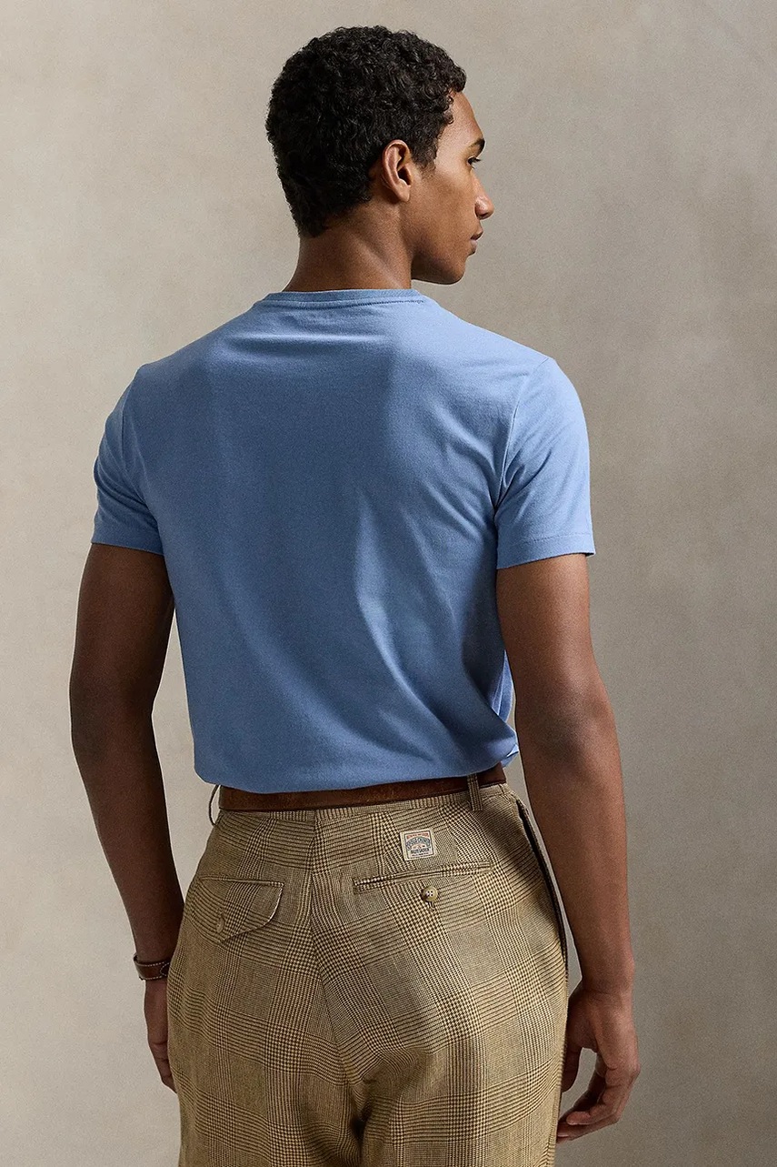 Хлопковая футболка Polo Ralph Lauren цвет красный однотонная 710671438