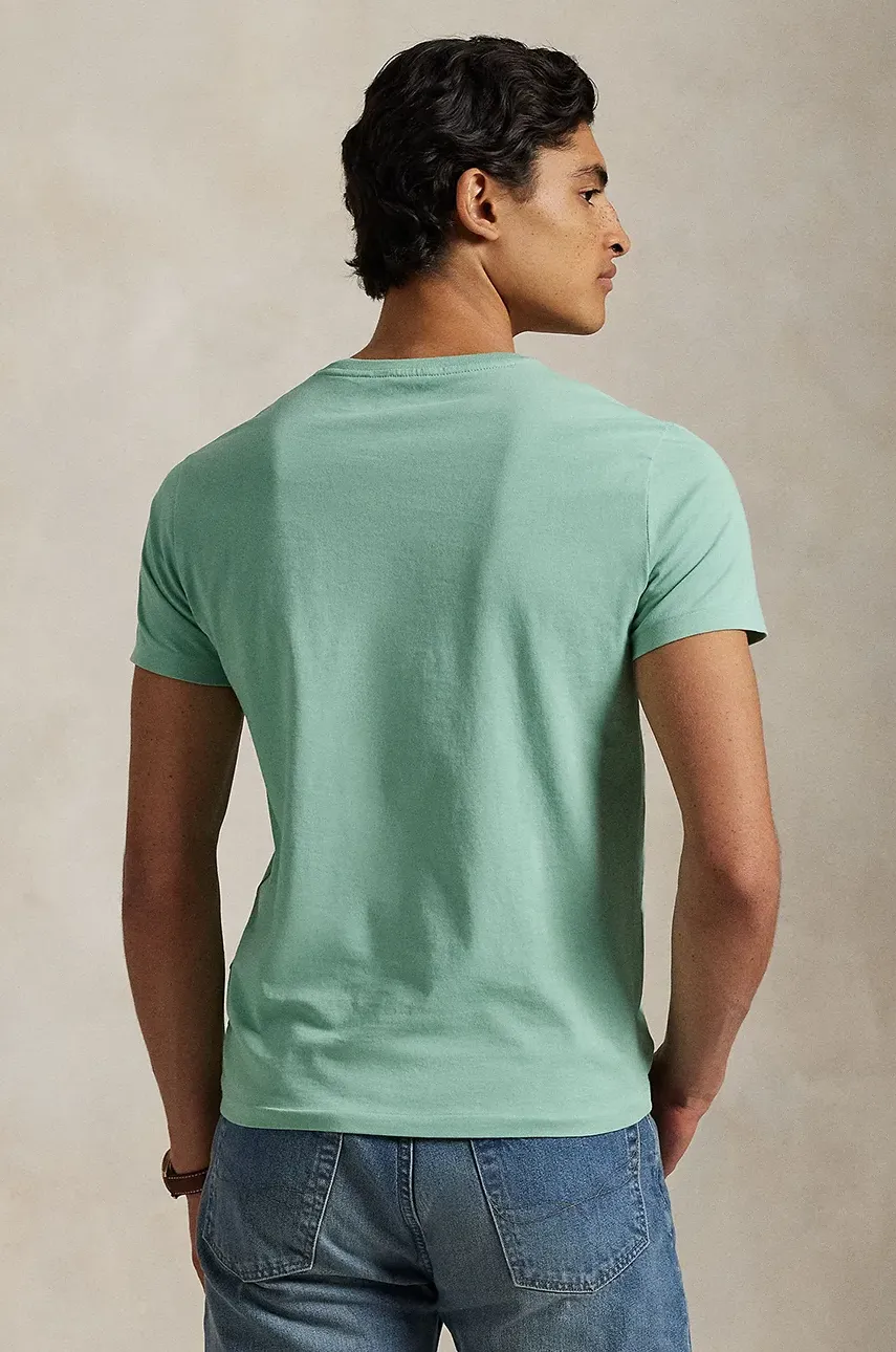 Хлопковая футболка Polo Ralph Lauren мужская цвет красный однотонная 710671438 Хлопковая футболка Polo Ralph Lauren мужская цвет красный однотонная 710671438