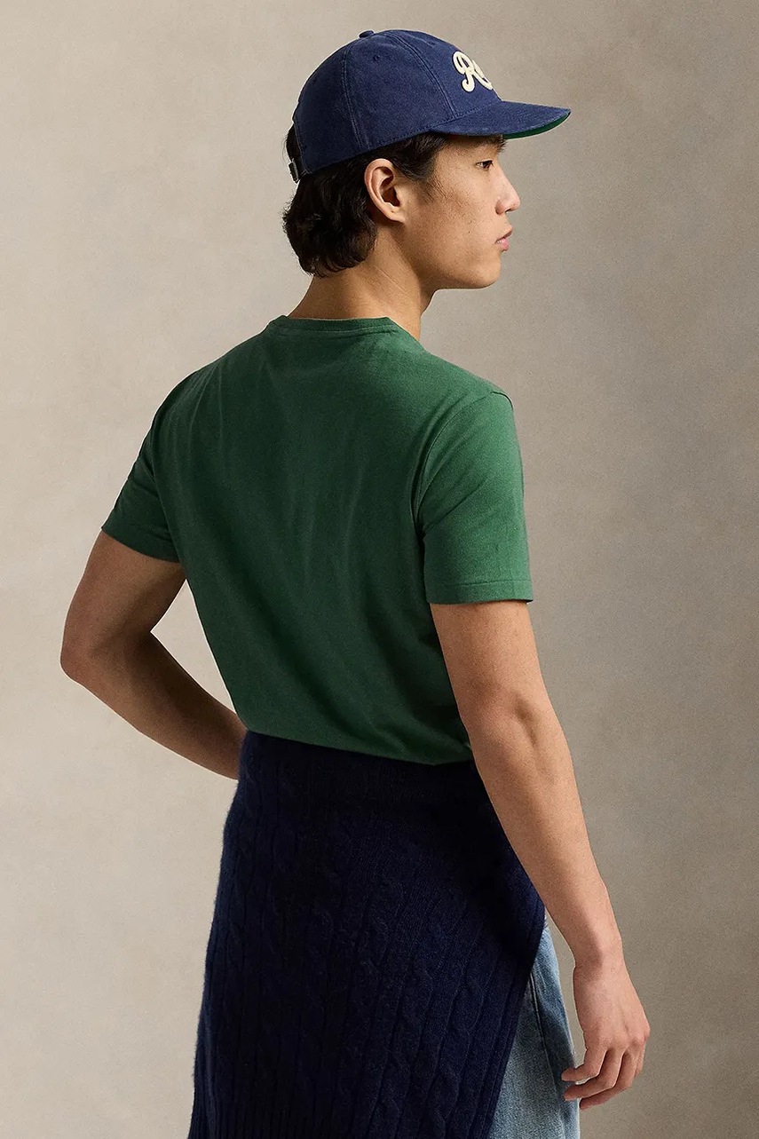 Хлопковая футболка Polo Ralph Lauren цвет красный однотонная 710671438