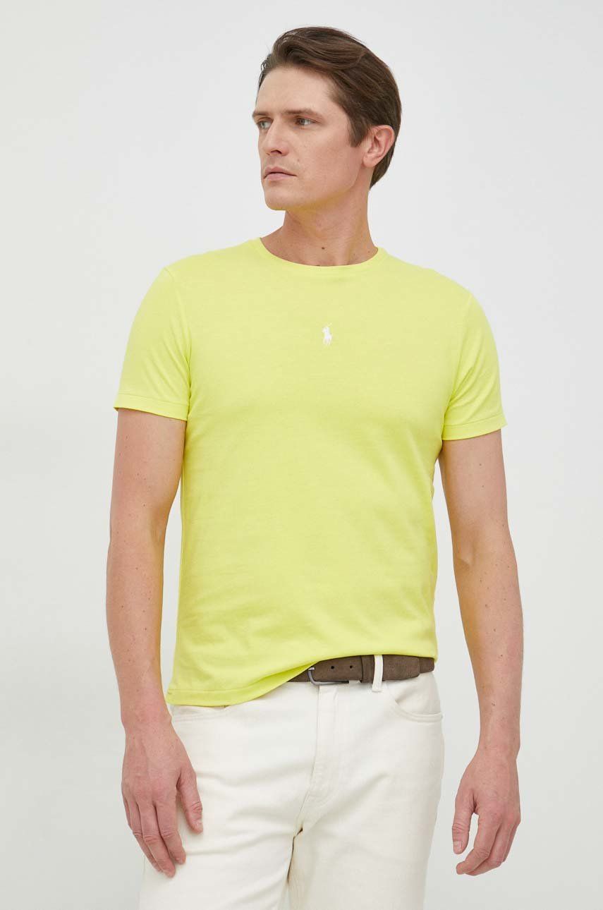 Levně Bavlněné tričko Polo Ralph Lauren žlutá barva