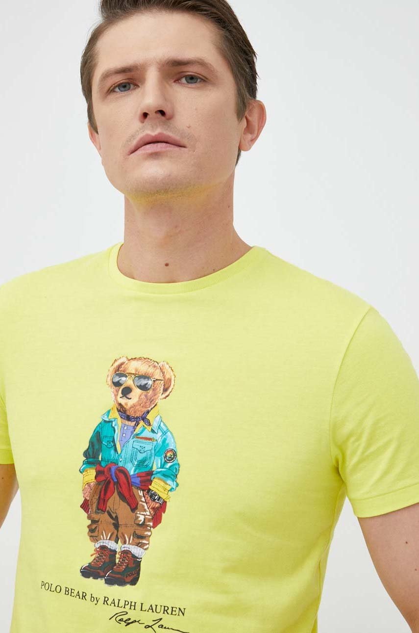 

Хлопковая футболка Polo Ralph Lauren цвет жёлтый с принтом