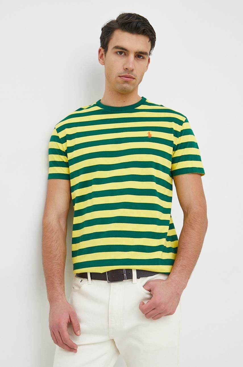 

Хлопковая футболка Polo Ralph Lauren цвет жёлтый узорный