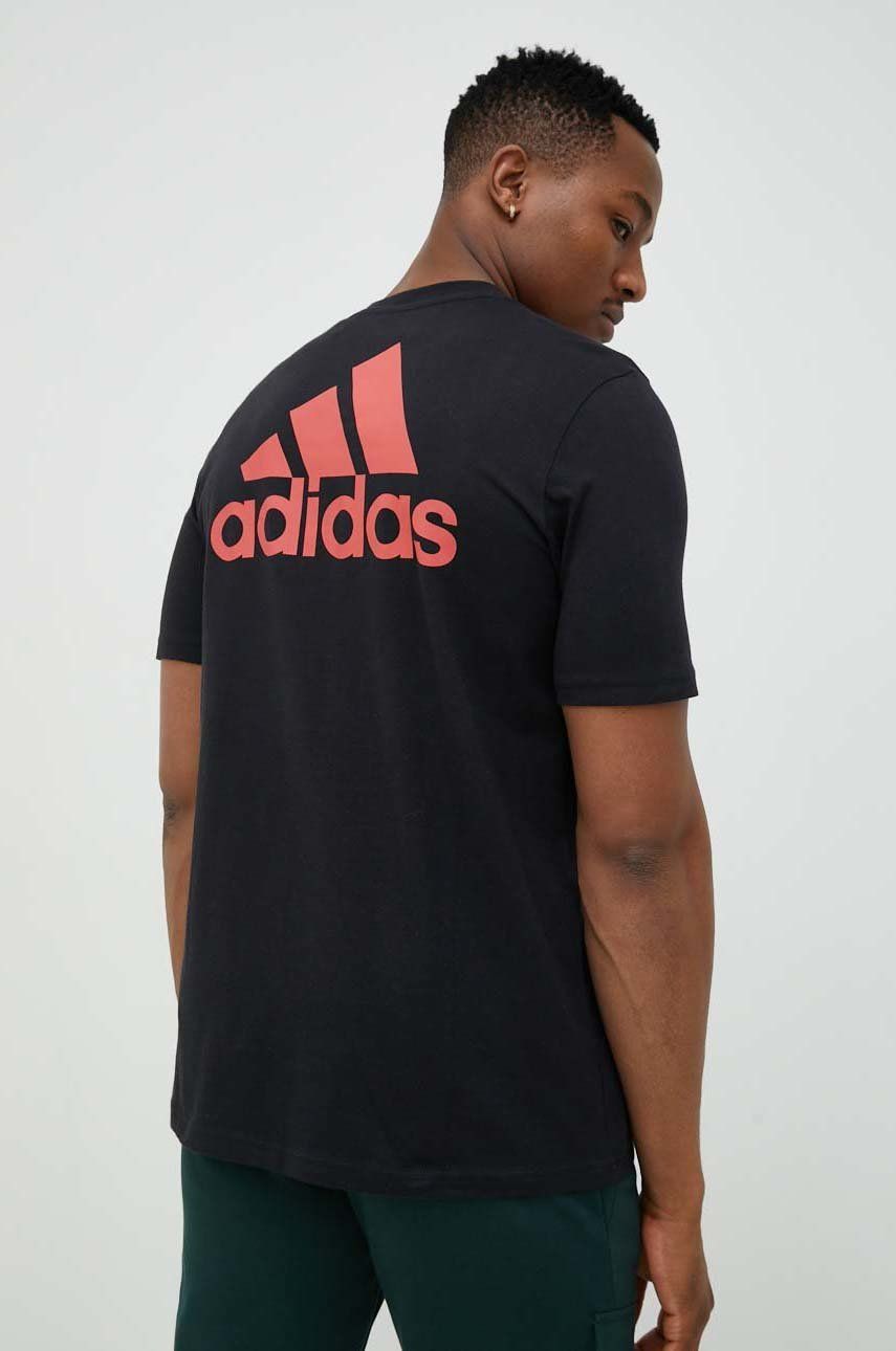 Adidas tricou din bumbac culoarea negru, cu imprimeu adidas imagine noua