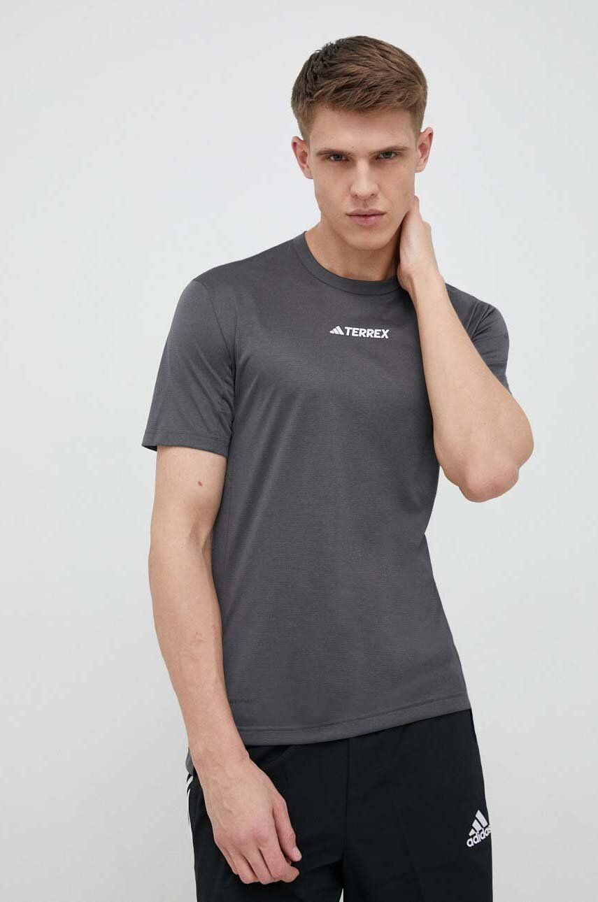 Sportovní triko adidas TERREX Multi šedá barva - šedá -  100 % Recyklovaný polyester