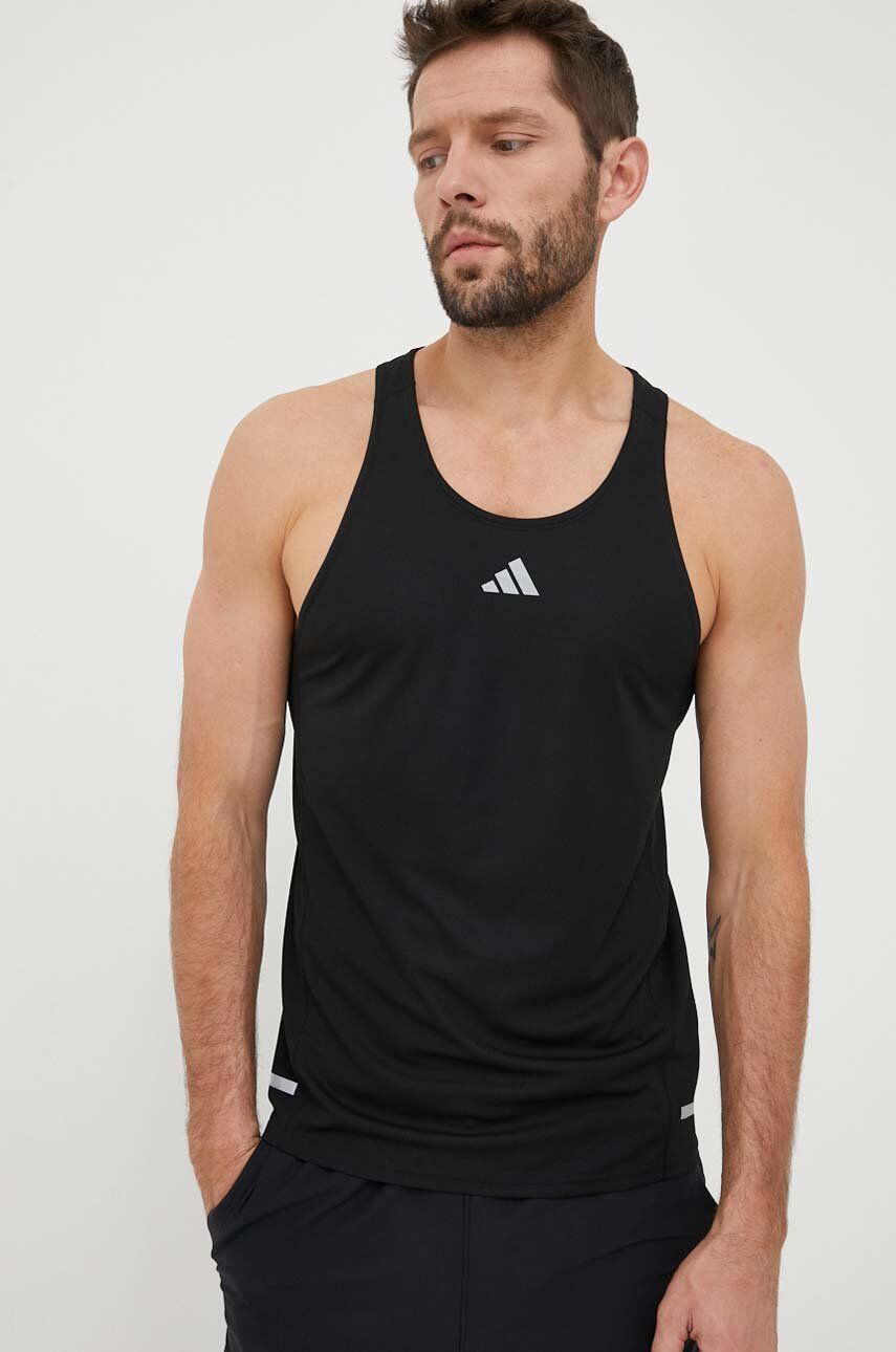 Běžecké tričko adidas Performance Own the Run černá barva - černá -  100 % Polyester