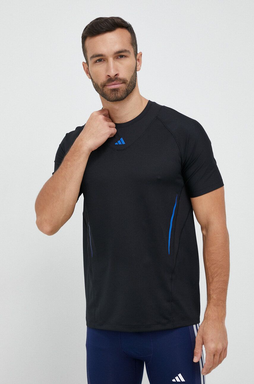 Adidas Performance Tricou De Antrenament Hiit Elevated Training Culoarea Negru, Cu Imprimeu